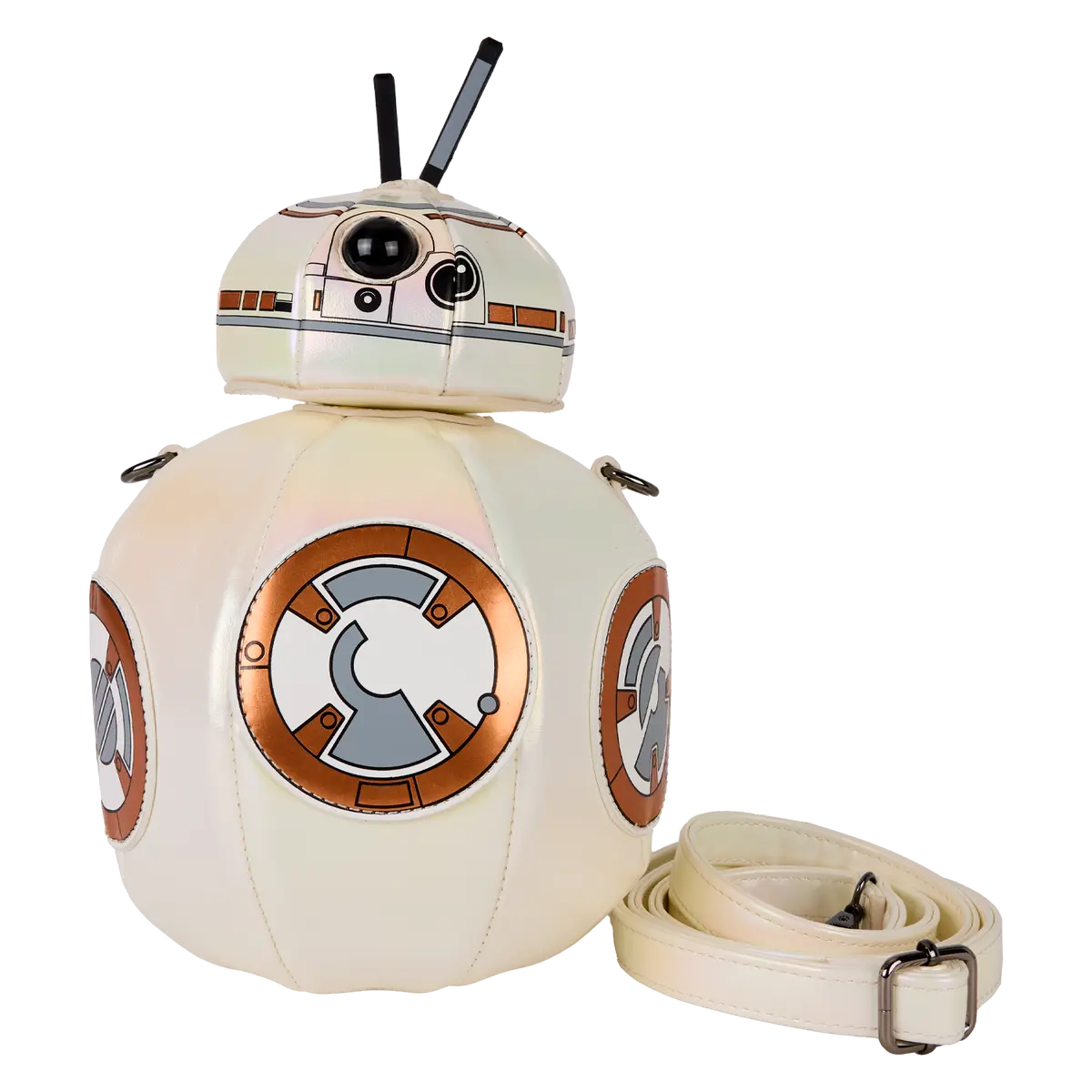 Loungefly Star Wars Women's The Force Awakens BB-8 Figural Vegan Leather Crossbody Handbag, Casual Crossbody Bag, Shoulder Bag, Slingbag, Shoulder Bags