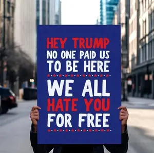 Hate You For Free Protest Sign For March, Anti Trump Poster, 2025 Protest, No Ki