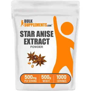 BulkSupplements Star Anise Extract Powder - Edible - Vitamin - Natural Antioxidants - Herbs - Anise Star - 500g - 500mg per Serving