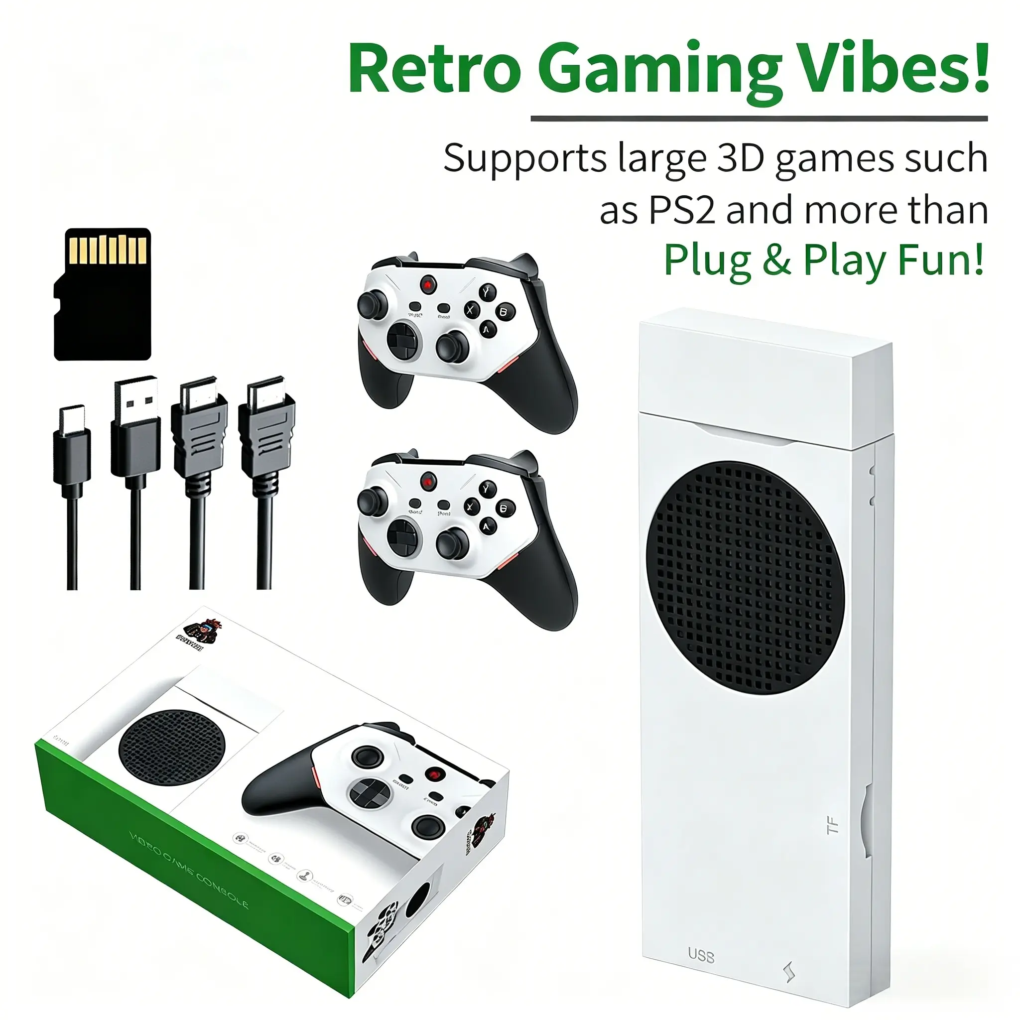 LASTEND 2026 New Retro Game Console | 128GB Storage | Dual Wireless Controllers | HDMI Display Output | Classic Family Gaming Device for Kids & Adults Game Box Video Game Machine