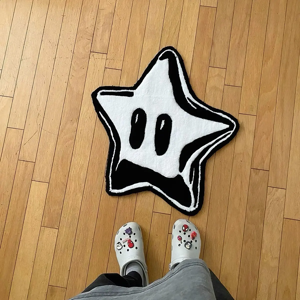 Star Cartoon Plush Soft Fluffy Rug, Cute Non-Slip Bedroom Bedside Mat, Fluffy Floor Mat for Living Room Home Decor