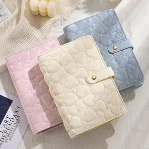 A6 Heart Pattern Binder Budget Envelope, 1 Set Budget Planner with Cash Envelope, Money Saving Challenge Budget Planner for Home School Office, Savings Challenge Planner