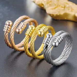 【JOYCE DESIGN】New titanium steel ring with adjustable opening, fashionable and versatile, Korean style, niche couple ring and bracelet