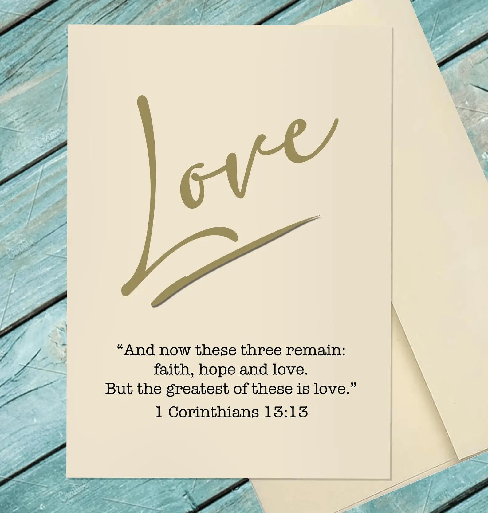 Scripture Faith-based Card / Love / Love Wins / Christian Greeting Card / Custom Option Card