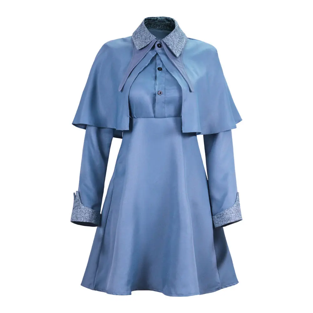 Fleur Delacour Magic Academy Uniform Set with Cape Dress and Hat for Women Cosplay