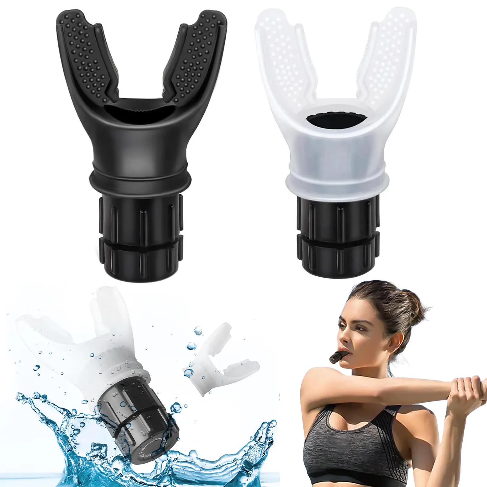 2026 New Adjustable Resistance Breathing Training Mouthpiece - Unisex Home Workout Exercise Equipment, Abs Silicone Textured Bite Pads, Rotary Control Dial, Portable Airflow Resistance Workout Training Accessory for Gym, Gift for Active Adults, Workout Tr