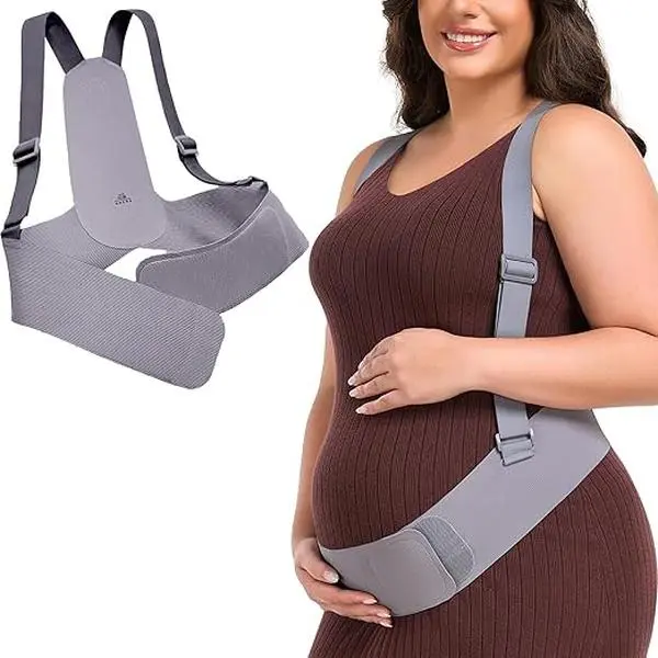 Belly Band for Pregnant Women Adjustable Maternity Support Belt for Pregnancy Abdomen Waist & Back Pain Relief Brace with Breathable Stretch Support Straps