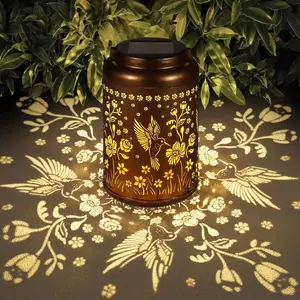 Solar Lanterns Outdoor Waterproof Hummingbird Garden Decor Gifts for Women Mom Grandma Hanging Solar Lights Metal Decor Outside Yard Patio Backyard Porch IP65 Waterproof