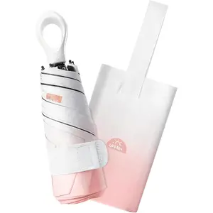 Mini Travel Umbrella UPF 50+ - Folding Portable Compact Umbrella for Purse Lightweight  Trendy UV Protection Umbrellas for Women Girls