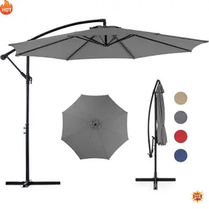 Premium 9/10ft Outdoor Patio Umbrella with 8 Ribs, 73.2 Sq.ft Sun Shade, Adjustable Tilt, Ventilation Canopy for Backyard & Camping