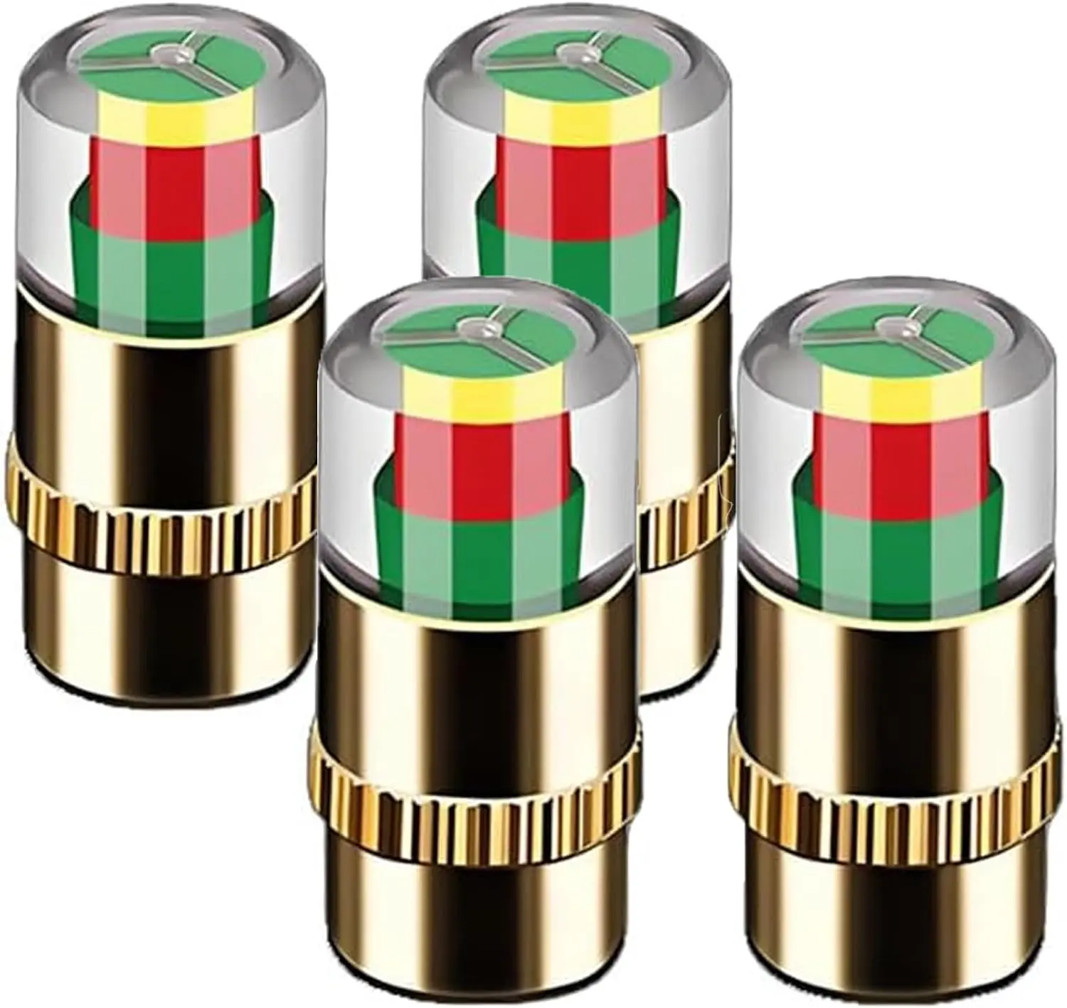 4PCS Car Tire Pressure Monitor Valve Stem Caps Sensor Indicators, 2.4bar (36 PSI) 3-Color Eye Alert, Easy-to-Read Tire Repair & Fitting Tools for Cars, Trucks, Off-Road Bicycles, Road Bikes