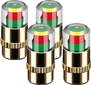 Car Tire Pressure Monitor Valve Stem Caps Sensor Indicator with 3-Color Eye Alert, Universal Valve Stem Caps for Cars, Motorcycles, Bicycles