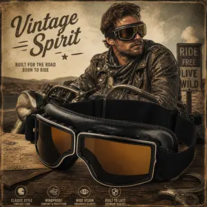 Born for Harley Riders Retro Motorcycle Goggles Vintage Style Road Ready Protection for Harley Cruiser Cafe Racer Classic Bikes