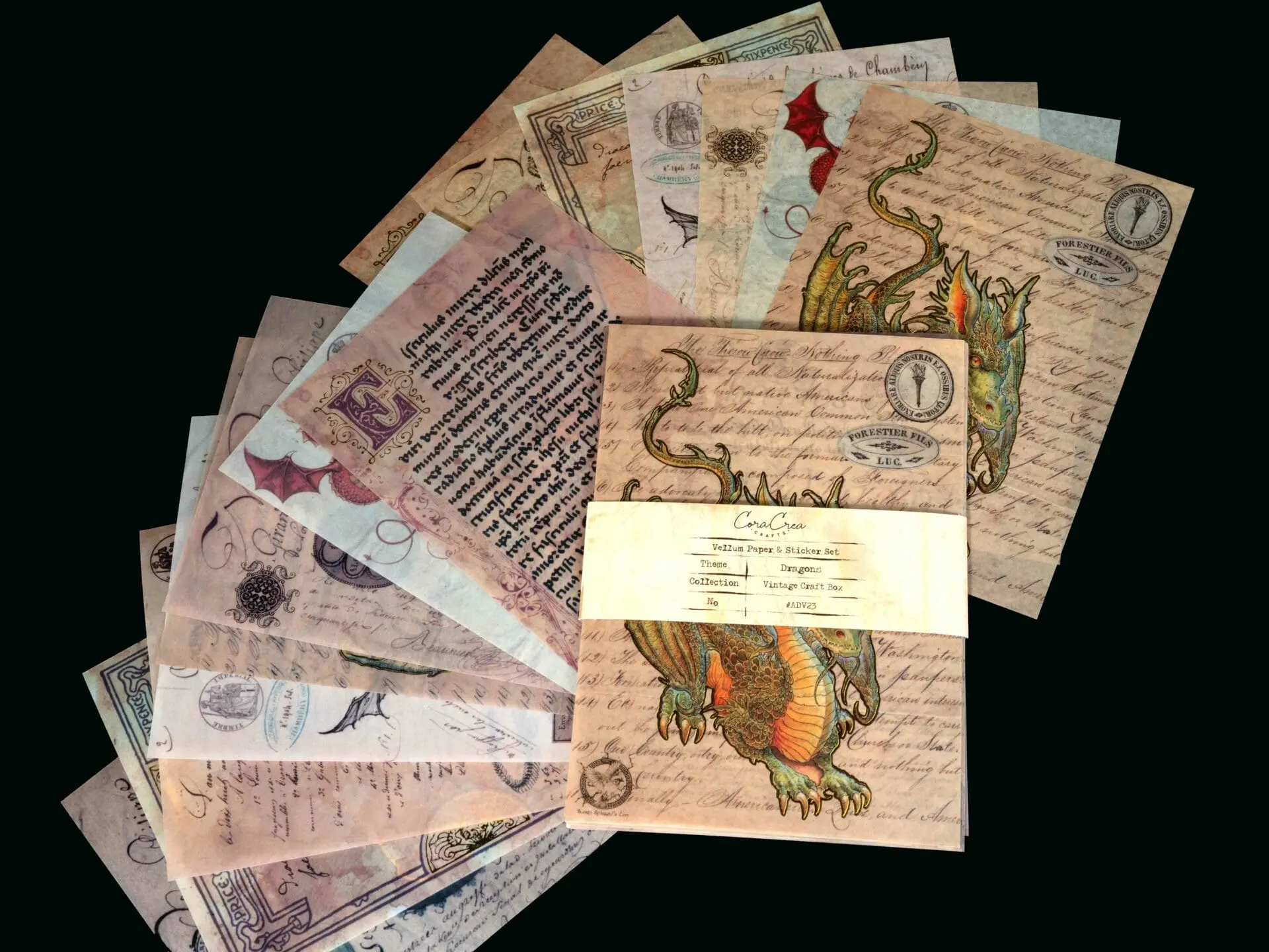 Dragons Vellum & Sticker Set