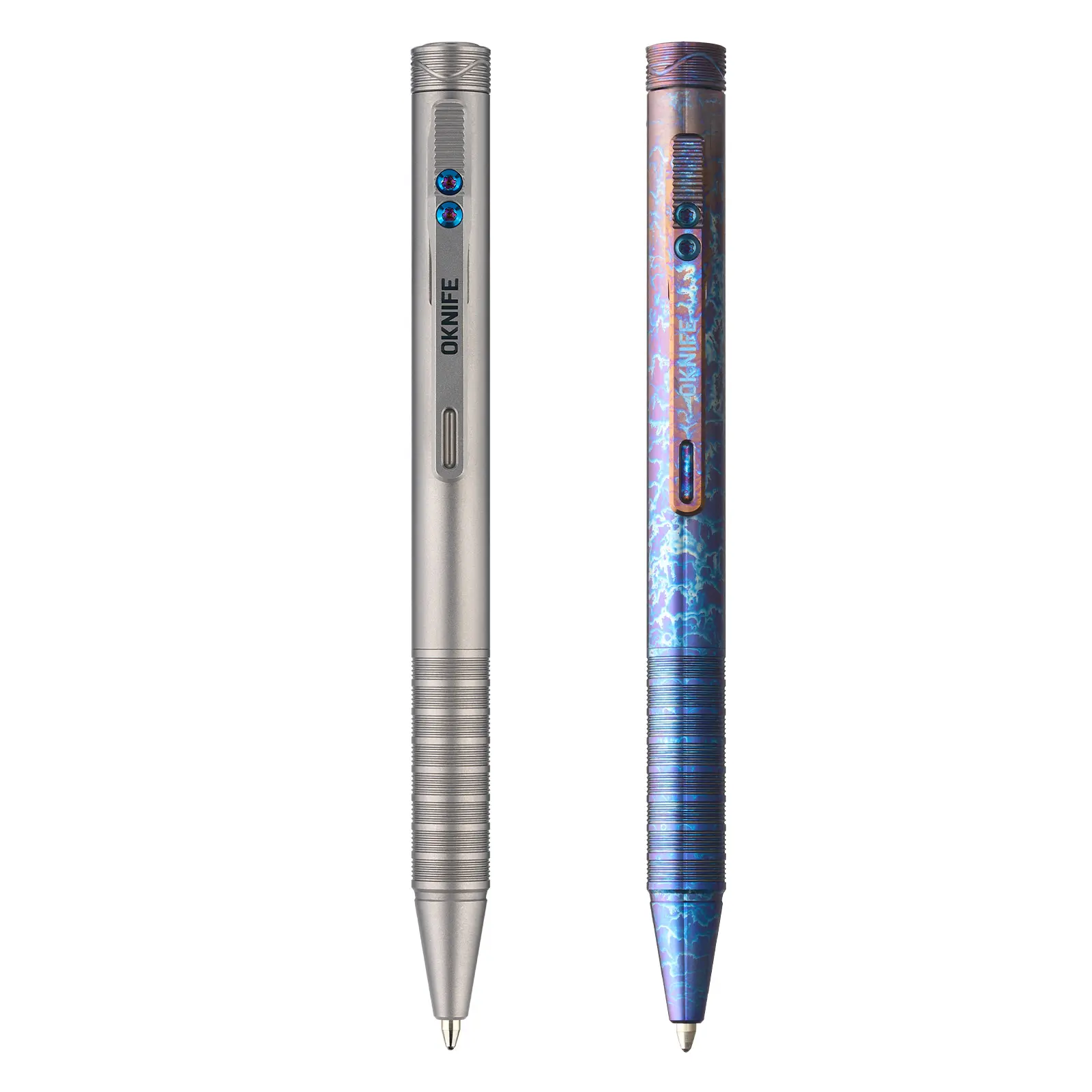 OKNIFE B1 Ti Titanium Writing Pen - Ingenious Clip-Action Mechanism, Lightweight EDC Smooth Pens with 2 Refills for Office, Working Tasks, Writing Pens,father'sdaygifts,summerfinds