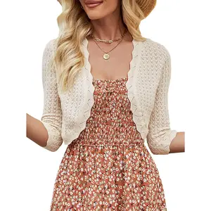 Women's Bolero Shrug Cropped Cardigan Knit Sweaters Open Front Casual Elegant Jacket for DressesGift