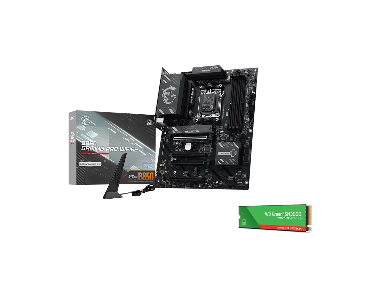 MSI B850 Gaming Pro WiFi6E Bundle - Motherboard & 1TB NVMe SSD MSI B850 Gaming Pro WiFi6E Bundle - Motherboard & 1TB NVMe SSD