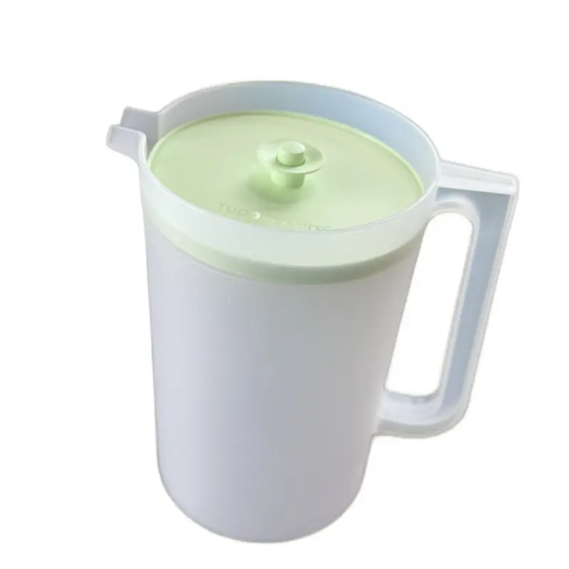 4L Transparent Glass Pitcher with Mint Push-Button Lid, Glass Pitcher with Lid for Cold Water/Tea, Fridge-Safe Kitchen Drinkware Carafe, Cold Water Pitcher