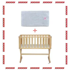 Organic Flax Cradle Mattress Pad 18x36 with Waterproof Zip Cover