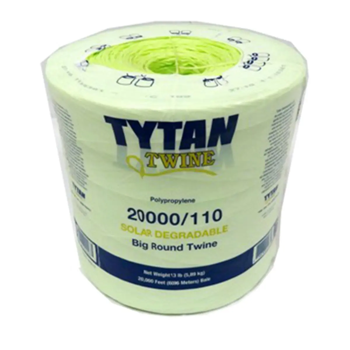 212 MAIN Polypropylene Solar Degradable Green Baler Twine, Tytan International PBT20110TSDNBP Model, 20000 ft Spool