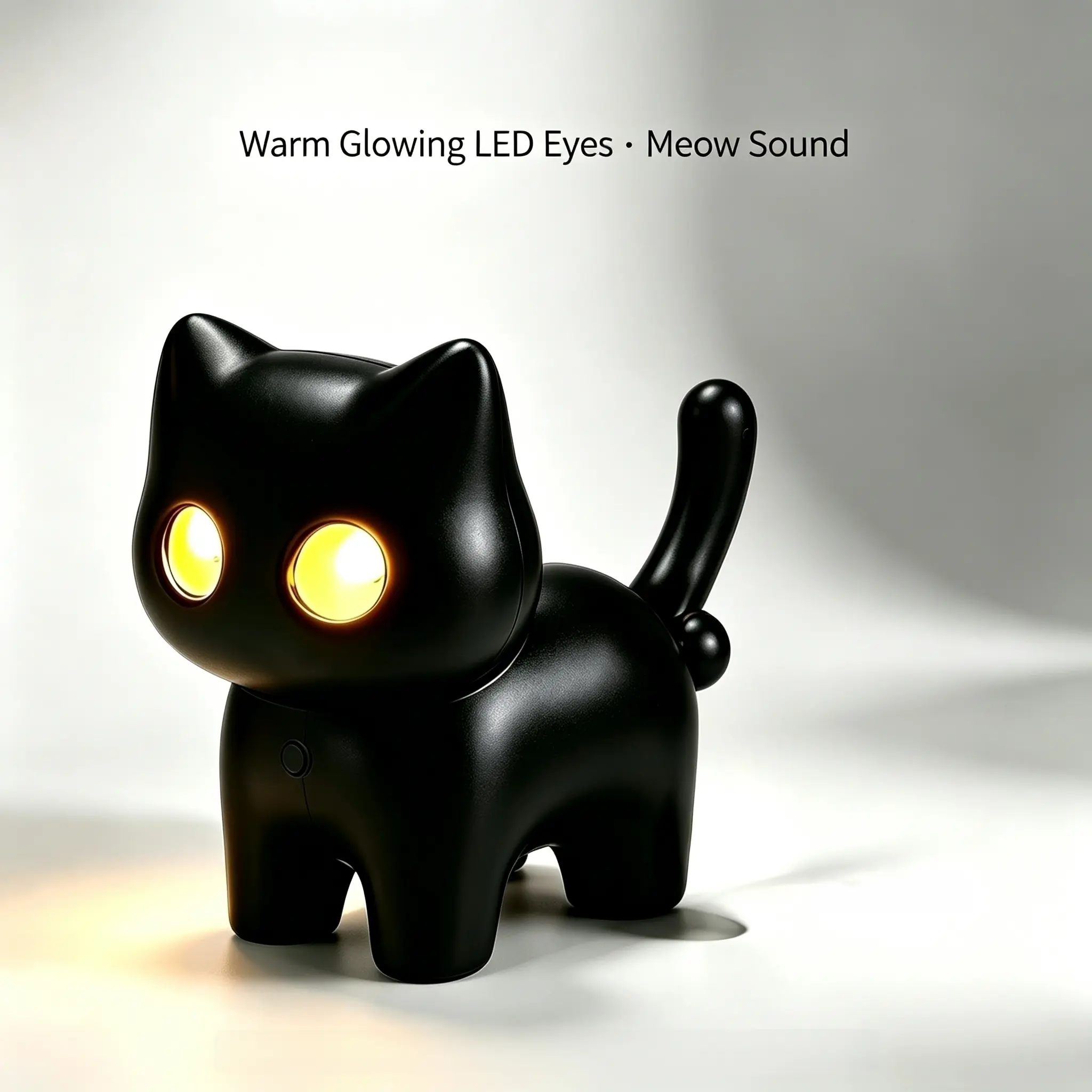 Funny Black Cat Carabiner Keychain Mini LED Flashlight, Glowing Cat Eyes With 2 Meow Sound Effects, Tail Switch Pocket Night Torch, Dual Use Desktop Decor & Bag Charm, Kawaii Funny Cat Figurine, Funny Prank Birthday Gift For Cat Lovers Teens