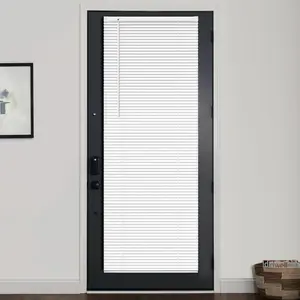 1" Vinyl Mini Blinds for Doors, Cordless French Door Blinds for Privacy, Light Filtering Horizontal Shades for Front Door Patio Sidelight Glass Door, 25" W x 70" H, White