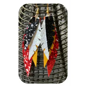 Chiefs Inspired 4 Feather Earrings