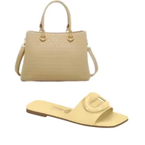 2PC Vizzano  Flat Slides with Oval Accent detail – Trendy Summer Sandals 2025 Women Elegant Leather