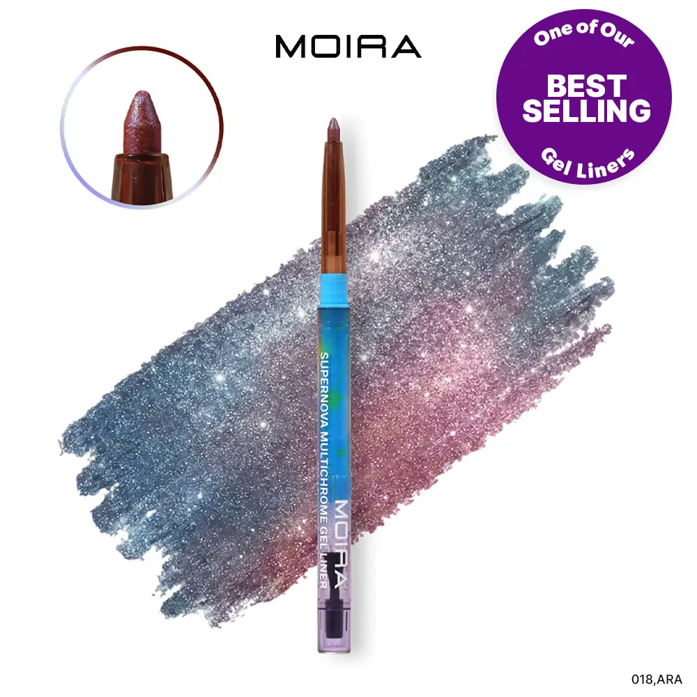 MOIRA | Supernova Multichrome Gel Eyeliner (018, Ara) | Smooth Glide Gel Formula with Built-In Sharpener, Water & Smudge-Proof up to 12HR