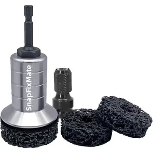 SnapFixMate Wheel Hub Cleaning Kit,Brake Hub Cleaning Kit Includes 3 Pads,Holder and Adapter,Fits Power Drill or 1/2" Impact Driven Wrenches