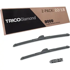 TRICO Diamond 22" + 18" Premium Automotive Replacement Windshield Wiper Blades (Set of 2), Passenger and Driver Side All-Weather Beam Wiper Blades for Select Vehicle Models
