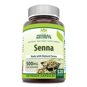 Herbal Secrets Senna 500 mg 120 Veggie Capsules Supplement | Made with Natural Senna | Non-GMO | Gluten Free | Made in USA