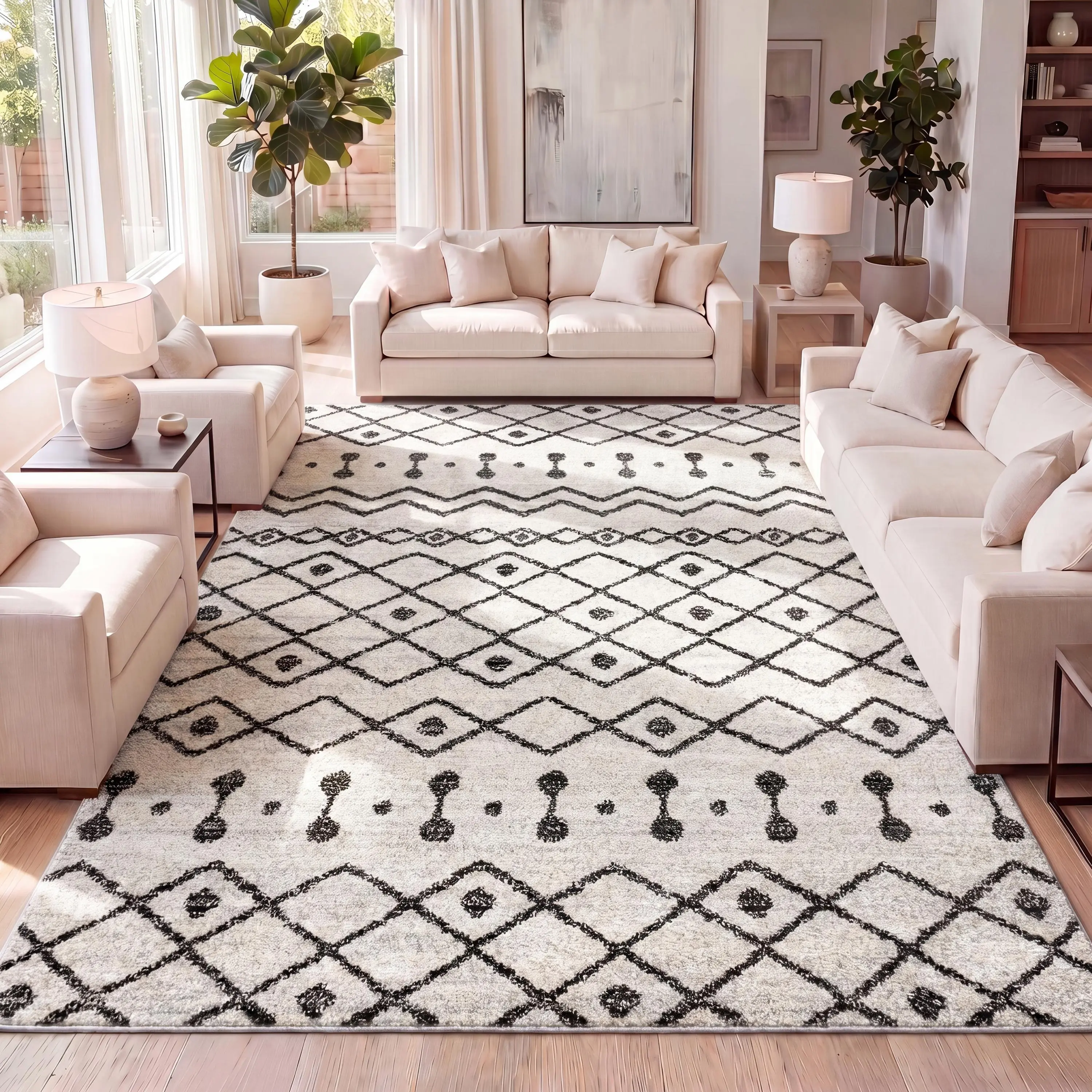 JONATHAN Y Aksil Moroccan Beni Souk Indoor Area Rug; for Living Room, Kitchen, Bedroom, Dining Room, Office