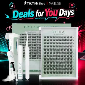 YOULUCK Venus Lash Extension Kit with Glue, Remover, and Tweezer for Beginners - Soft & Fluffy Texture, Gentle Long-Lasting Glue, Comfortable Fit, Easy At-Home Application