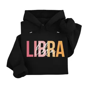 [Full 12 Zodiac] Minimalist Zodiac Hoodie – Modern Astrology Sign Sweatshirt with Bold Letter Design, Cozy Unisex Pullover, Perfect Horoscope Gift for Zodiac Lovers