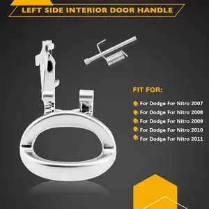 Vehicle Upgrade, Chrome Interior Door Handle for Dodge Nitro 2007-2011, Front/Rear Left Driver Side - Precise Fit Replacement # 68004829 AA