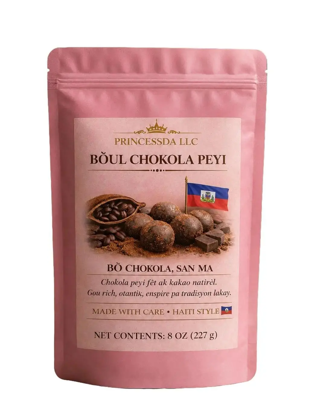 Haitian Chokola Ball (Boul Chokola Peyi)- Traditional Haitian Hot Chocolate Mix- Natural Cocoa -8 0zCocoa