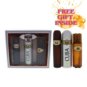 Cuba Gold by Cuba for Men - 3 Pc Gift Set 3.3oz EDT Spray, 6.7oz Deodorant Body Spray, 3.3oz After Sh
