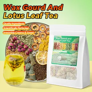 Winter Melon Lotus Leaf Tea, Wax Gourd Lotus Leaf Herbal Tea - 8 Ingredients Natural Blend Formula, Oil Cleansing and Liver Care for Man and Woman 120g/20bags loaded tea