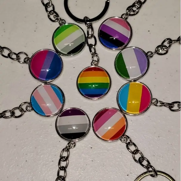 Pride Flag Glass Cabochon Keychains | Pick Your Flag