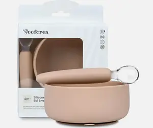 Food-Grade Silicone Suction Bowl And Spoon Feeding Set, Led Temperature Sensing Tableware, Anti-Slip Weaning Supplies For Daily Self Feeding
