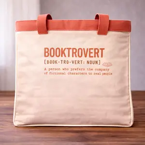 Booktrovert Women's Tote Bag, Stylish Luggage & Bags Accessory for Daily Use, Tote Bags, Clean Look, Minimalist Outfits