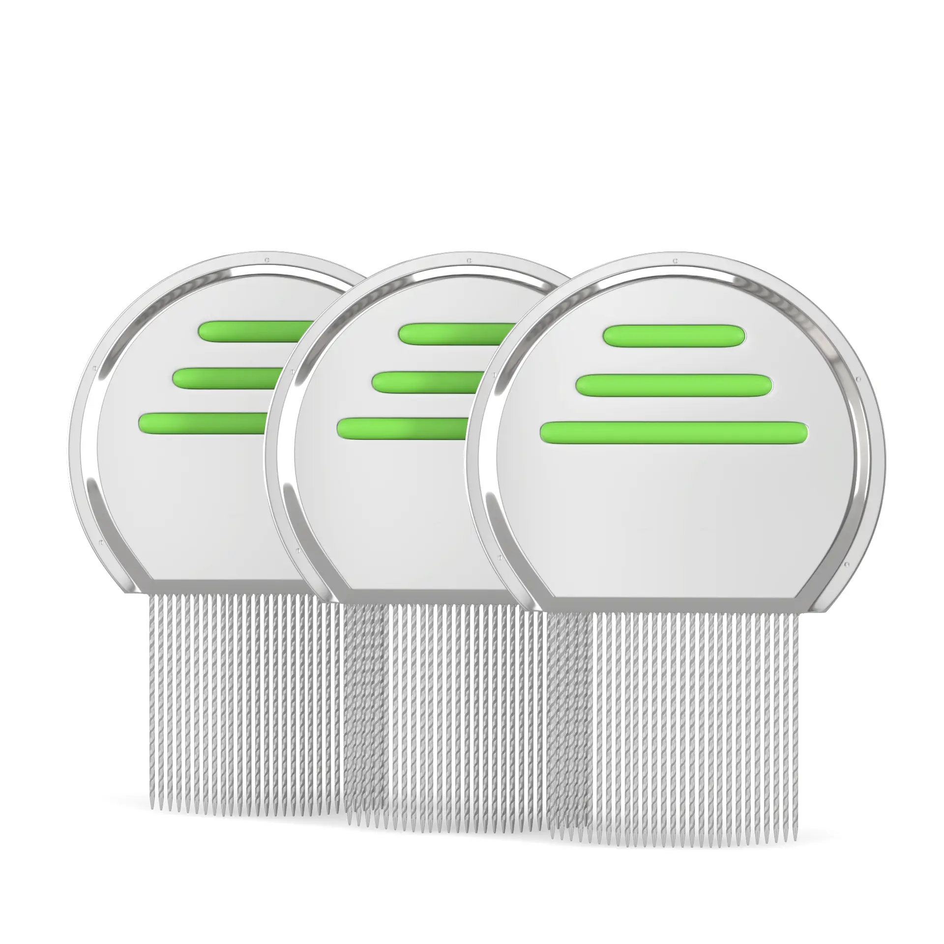 Isabella's Clearly Stainless Steel Lice and Nit Comb Set of 3 - Professional Quality Terminator Metal Combs for Haircare, Gentle on Scalp, Easy Grip