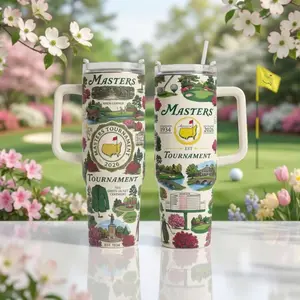 Masters Golf Tumbler 40oz Handle, 2026 Augusta Inspired Champion Mug, Golf Lover Gift, Insulated Travel Cup