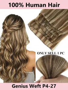100% Human Hair Extension Genius Weft Hair Bundles 12 16 20 inches Natural Straight Real Invisible Sewing in Or Micro Ring Hair Weaves Hair Weave Extensions 40G