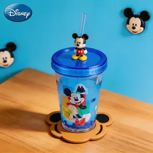 Mickey Officially Licensed Straw Lid Cup Spill Proof Tumbler Lightweight Unbreakable Cup Collectible Design Travel Cup Cute Party Drinkware Dishwasher Supplies Kitchen Essentials 1Pc Disney