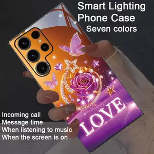Colorful intelligent voice controlled luminous, Lights Cellphone Case suitable for S26Ultra/S25Ultra/S24/S22Ultra/S23Ultra/S21Ultra/S20Ultra/S10+/S10 5G/Note20Ultra/Note10+/Zfold 7/Zfold 6/Z Flip7/Z Flip6