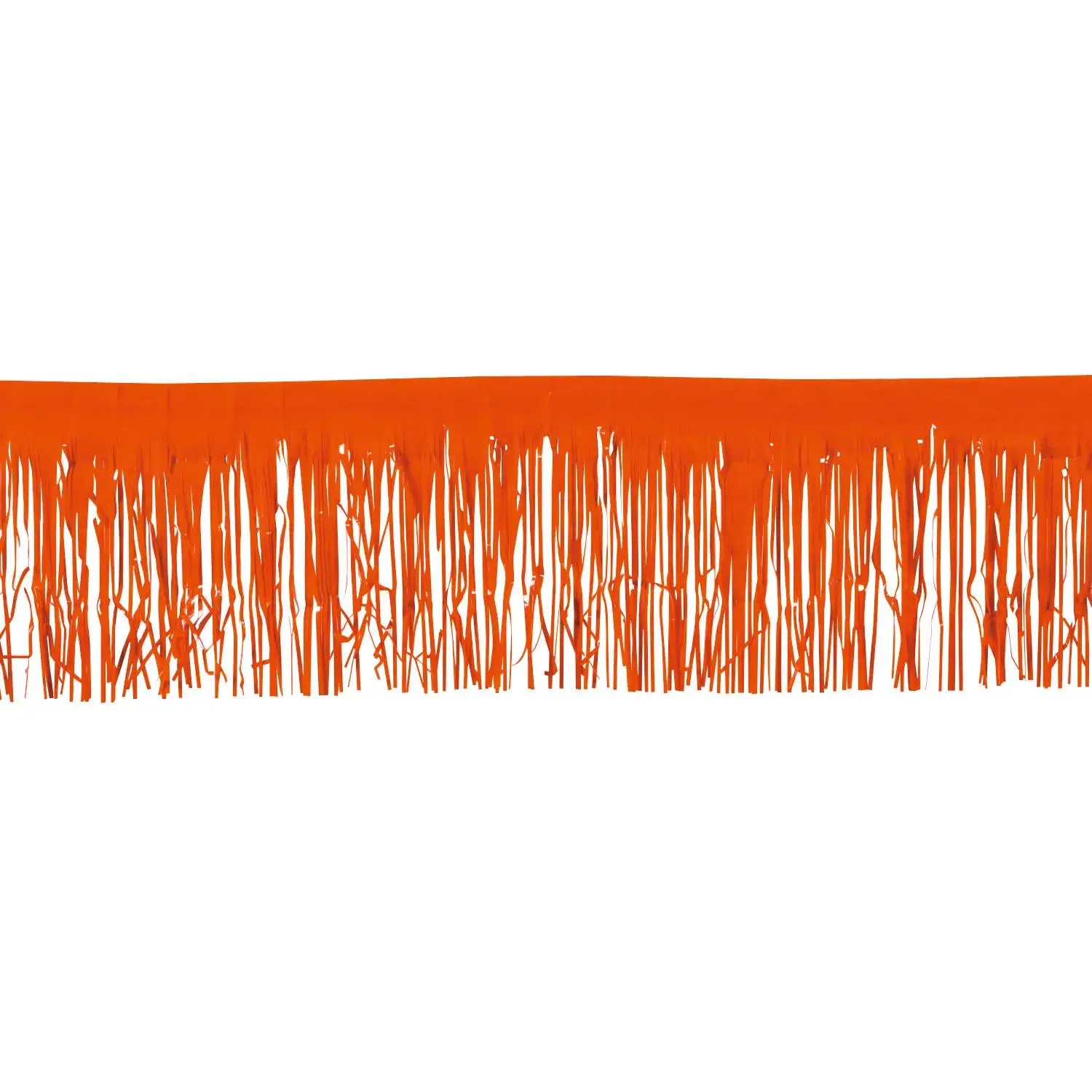 10-ft Rectangle Shiny Orange Metallic Fringe - Home Decor Hanging Accessory with Stick & Adhesive Strip for Party, School Shimmering Flair