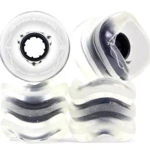 Shark Wheel Skateboard Wheels 60mm 78A Clear with Black Hub Team Rider Signature Wheel by Ryan Orell for Cruising Carving California Roll Formula