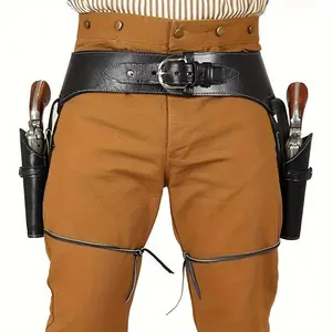 [WesternCowboyGunHolster]DualPistolCarriersWesternCowboyGunHolsterSet-PVCMaterial,AdjustableBeltforOutdoorGames-SuitableforAges14+